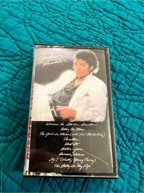 Michael Jackson Thriller White Cassette Tape - Classic Portable Audio